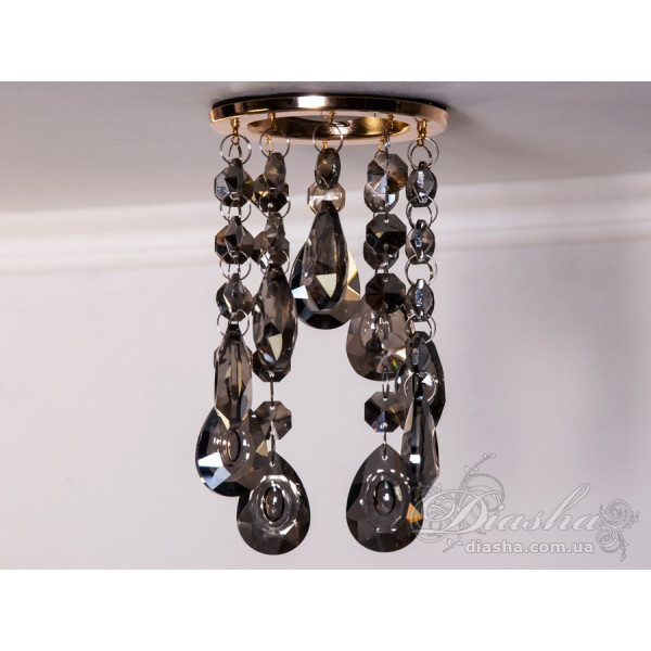Точковий світильник із кришталевими підвісками Diasha 6019CGD-SM