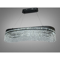Підвісна кришталева люстра LED чорна 78 Вт овал Diasha P7027/L800x300BK