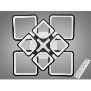 Стельова світлодіодна люстра смарт світильник з пультом, 135W, чорний Diasha H8060/4+4BK