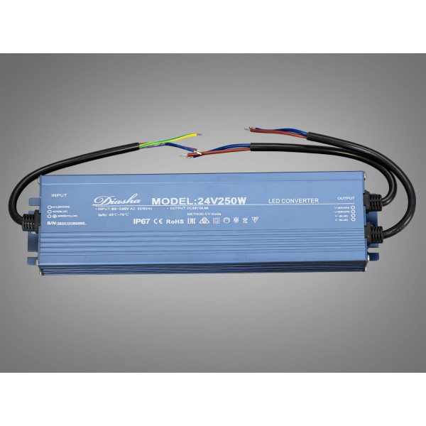 Блок живлення 24В, для підключення LED стрічки, 250Вт, 10.4А Diasha NP-24v-250w-IP67