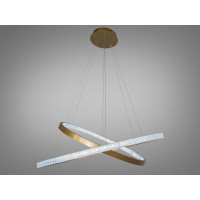 Дизайнерська світлодіодна люстра підвіс з пультом, 100 Вт, золото Diasha D2489-800+600G