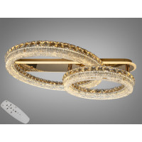 Світлодіодна люстра 2 кільця золото 180 Вт пульт Diasha MX6027/600+400S-gold