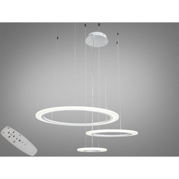 Світлодіодна люстра Diasha 6639 біла з пультом дистанційного керування Diasha 6639/600+400+200WH