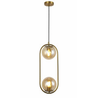 Светильник люстра подвесная в стиле лофт шар Levistella 91638-2 BRZ+BR