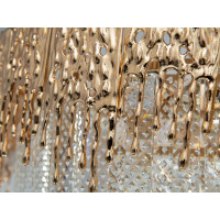 Вражаюча підвісна кришталева люстра, 11 ламп, золото Diasha D888-500G