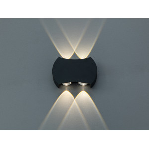 Світильник фасадний LED чорний 4 Вт 4 промені Diasha DFB-8622-4BK