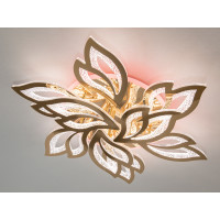 Стельова лед люстра з пультом, диммером, підсвічуванням, 140W, золото Diasha 2455/6+3GLED3colordimmer