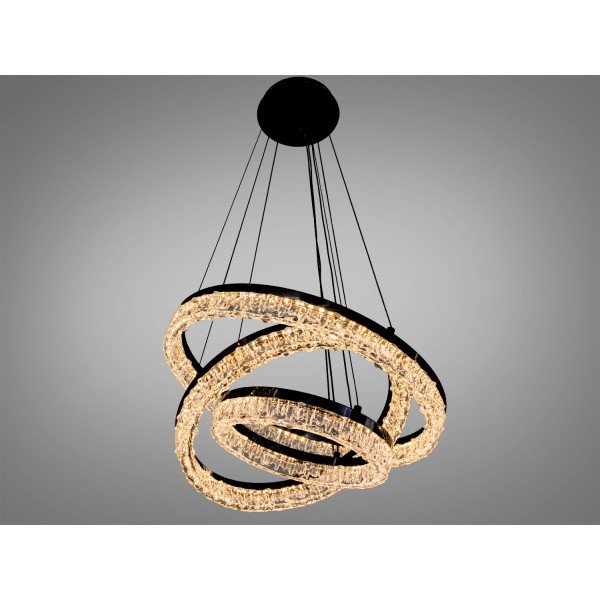 Люстра підвісна Diasha чорна 125Вт 3 кільця Diasha 1713/500+400+300BK