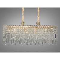 Кришталева підвісна люстра овальної форми для вітальні,12 ламп Diasha 9708-800x350SG