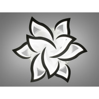 Гармонійна стельова LED люстра з пультом, 115W, чорна Diasha 8146/6+3BKLED3colordimmer