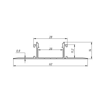 Профіль для LED стрічки, у гіпсокартон Diasha PL-6114A-1M
