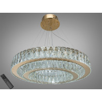 Кришталева люстра LED золото 105Вт пульт Diasha 575/600+420G