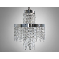 Кришталева люстра LED 376 золотиста з двома рівнями підвісок Diasha 376-400CH