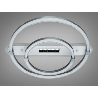 Світлодіодна люстра 2 кільця сіра 88Вт пульт 15м² Diasha 5141/500+300GR