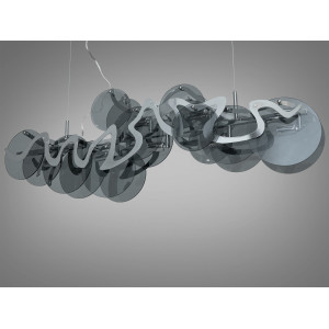 Ексклюзивна люстра підвіс з круглими скляними елементами, 7 ламп Diasha Y21053/L1000BK+HR