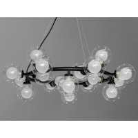 Ексклюзивна, солідна люстра-підвіс в стилі Loft - "Бульбашки" на 20 ламп, чорного кольору Diasha LQ7061/20BK