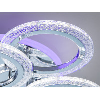 Люстра стельова LED Diasha хром 8 кілець 92Вт Diasha A8180/4+4HRLED3colordimmer