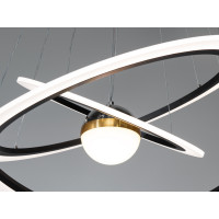 Люстра LED підвіс чорна 140Вт 3 кільця CCT Diasha 2328-800+600+400BK
