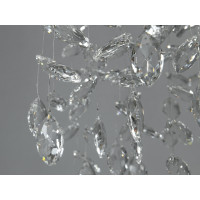 Підвісна кришталева люстра Серія Гліцинія хром 6 ламп G9 на тросах Diasha 608-460CH