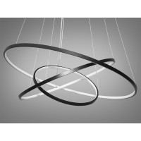 Гармонійна LED люстра підвіс для зали з пультом, димером, 150 Вт, чорний Diasha MD9079-3BK-800+600+400dimmer