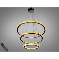 Підвісна LED люстра кільця біла 220 Вт 38-40 м² Diasha 66081/800+600+400CH Підвісна LED люстра кільця біла 220 Вт 38-40 м² Diasha 66081/800+600+400CH