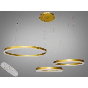 Сучасна світлодіодна люстра кільця для зали, колір чорний, 105W на 20м2 Diasha 1029-600+400+300BR