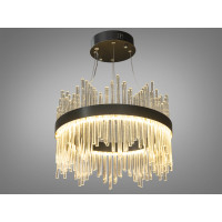 Красива підвісна кришталева світлодіодна люстра, 90 Вт, чорна Diasha 839/400PB