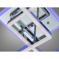 Світлодіодна стельова люстра чорна 120W чотири квадратні плафони Diasha 2533WH+Gdimmer