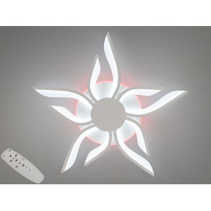 Стельова led люстра кільця з пультом, диммером, підсвіткою, 40W, біла Diasha 2482/5+5WHLED3colordimmer