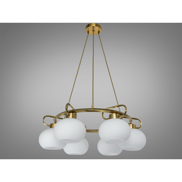 Підвісна люстра лофт кругла 6 плафонів бронза Diasha LQ7106/6BR