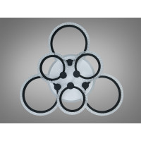 Люстра стельова LED Diasha біла 6 кілець 74W димер Diasha AD8180/3+3BKLED3colordimmer