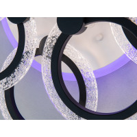Стельова люстра Diasha чорна LED 92W 8 кілець Diasha A8180/4+4BKLED3colordimmer