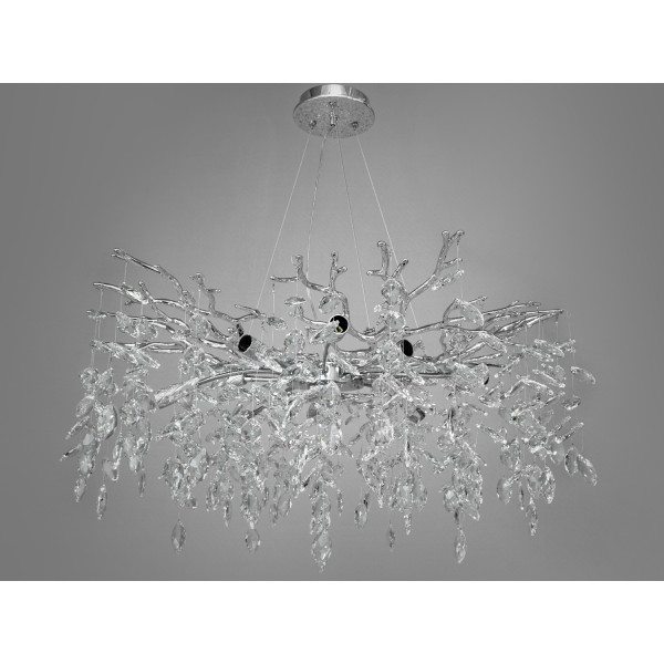 Дизайнерська підвісна кришталева люстра "Гліцинія", 10 ламп, хром Diasha 608-760CH Дизайнерська підвісна кришталева люстра "Гліцинія", 10 ламп, хром Diasha 608-760CH