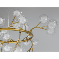 Люстра в зал 36 лампочки, золото сатин Diasha Y889-36BGD