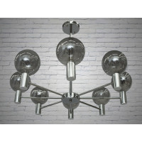 Люстра молекула в стиле лофт со стеклянным плафоном Diasha HXD8029/8CH+GR