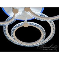 Потолочная светодиодная люстра круги с пультом и ночником Diasha QX2515/5 WH LED 3color dimmer 