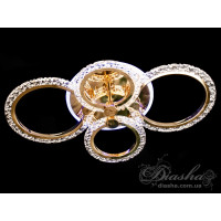 Стельова світлодіодна люстра з пультом, підсвічуваням, 75W, золото Diasha A8180/4GLED3colordimmer