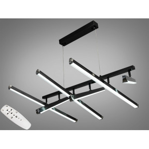 Підвісна LED люстра з пультом, димером потужністю 90 Вт, чорний хром Diasha 8166-6