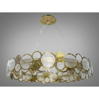 Люстра в зал современная подвесная Diasha 6190-G-L-WH