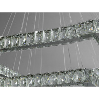 Стильна підвісна кришталева світлодіодна люстра з пультом, 110W, хром Diasha 7220-9A/650+500+340HR