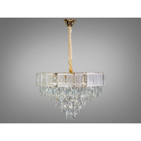 Гармонійна підвісна кришталева люстра у вітальню, 11 ламп, золото Diasha 327-600GD