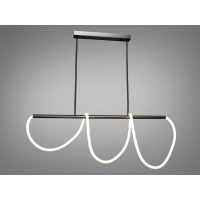 LED люстра над столом 32W чорний хром Diasha 9752-L1200BHR