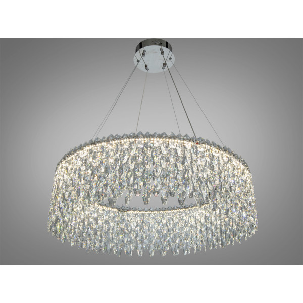 Кришталева LED люстра підвісна хром 104Вт 18м² Diasha 582/800CH