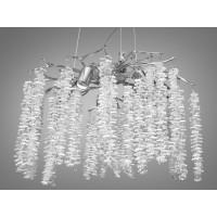 Витончена підвісна кришталева люстра "Гліцинія", 6 ламп, хром Diasha 605-450CH