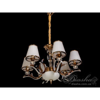 Люстра классичесская с подсветкой в зал спальню кухню 24W Diasha 8329/6G3000K