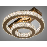 Гармонійна стельова кришталева світлодіодна люстра, 40Вт, золото Diasha 7708-2D/G