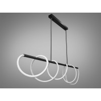 Нова, високоякісна підвісна лед люстра для зали "Роплайт", 48W, чорна Diasha 9752-L1500BHR