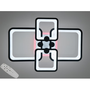 Плоска світлодіодна люстра з пультом, диммером, підсвіткою, 76W Diasha 8208/4BKLED3colordimmer