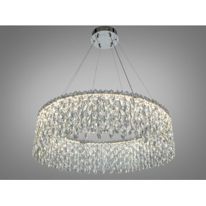 Кришталева LED люстра підвісна хром 104Вт 18м² Diasha 582/800CH
