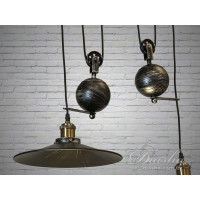 Люстра лофт подвесная на 2 плафона Diasha 9016-2BK-SV